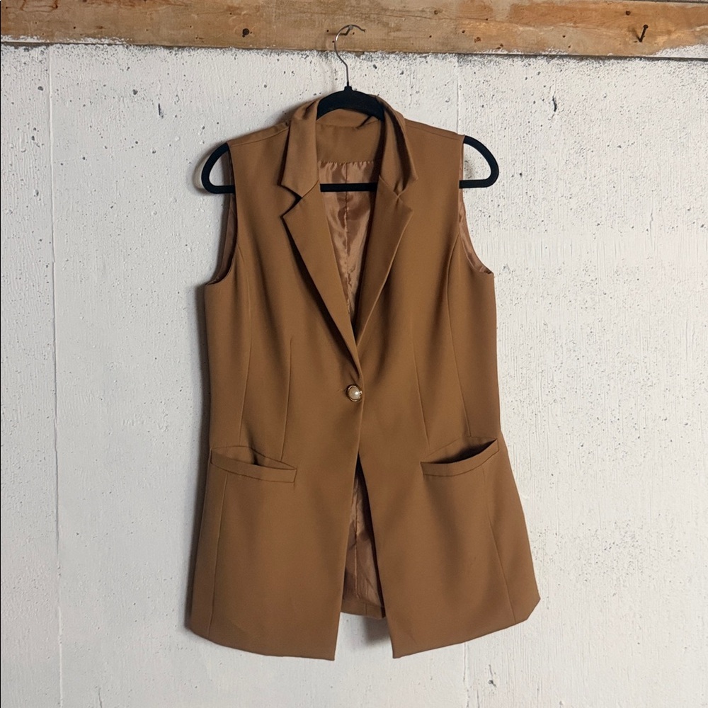 Tan Stylish Vest, M